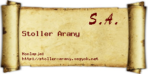 Stoller Arany névjegykártya